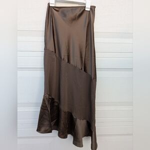 Forever 21 Chocolate Satin Maxi Skirt